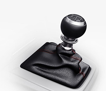 Closer view of 6-speed manual transmission