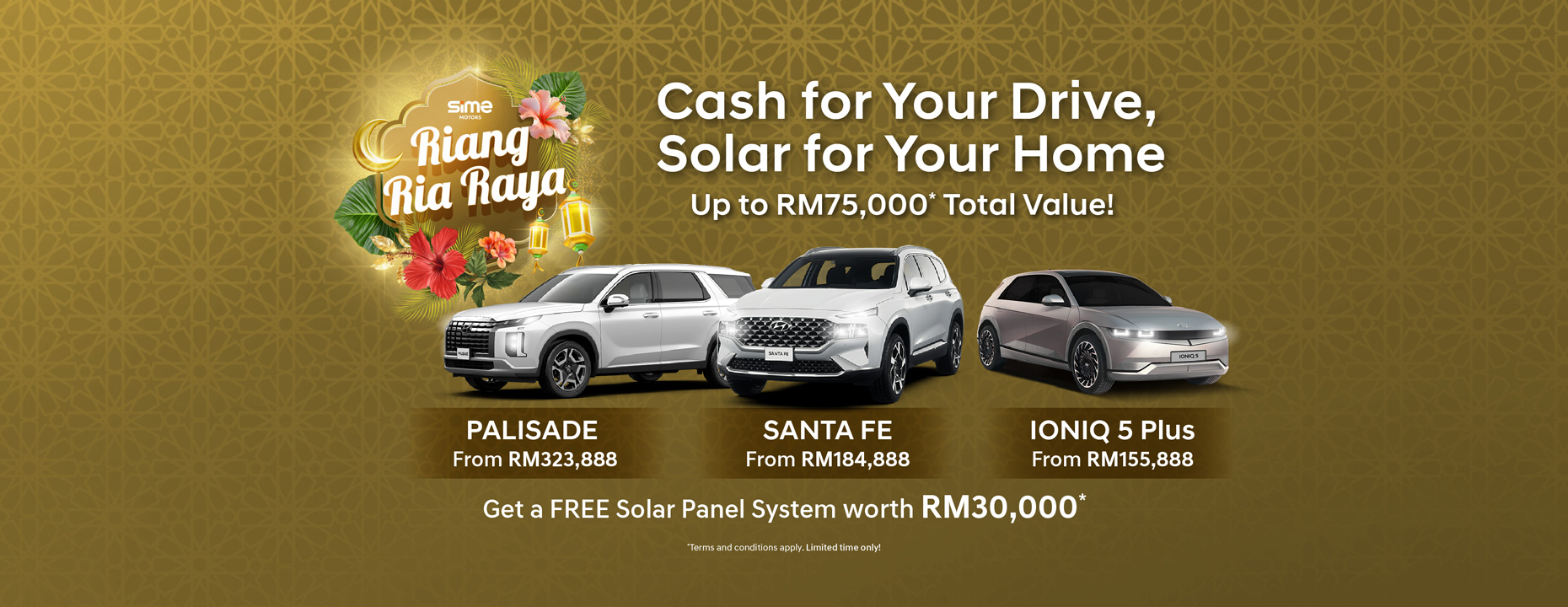 Cash for your drive, Solar for your home, up to rm75,000 total Value!